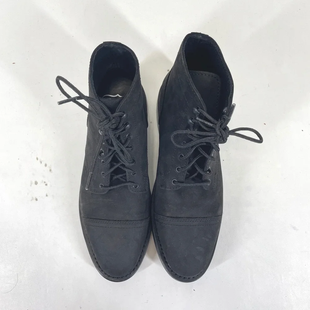 Thursday Boot Co Captain Matte Black Rugged Leather Cap Toe Boots Mens 10 US